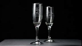 Mr and Mrs Wedding Toasting Champagne Flutes, Set of 2, Laser engraved Tosting Flutes Engraved Personalized Glasses for Bride and Groom