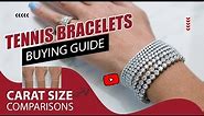 Tennis Bracelet Buying Guide - Diamond Carat comparisons on a hand 1 carat-2, 3,4,5,7,8,10 carat