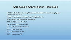 Medical Billing Terminology, Acronyms, & Abbreviations