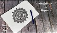 Mandala art for beginners | Black and white Mandala art | Easy and simple | Step by step