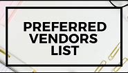 How to Create a Preferred Vendors List Template