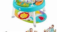 Fisher-Price Baby to Toddler Toy 3-in-1 Sit-to-Stand Activity Center with Music Lights and Spiral Ramp, Jazzy Jungle