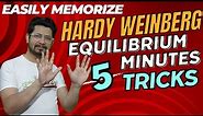 Hardy weinberg equilibrium explained in 5 minutes | Hardy weinberg principle mnemonics