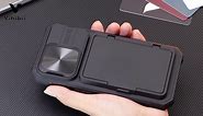 Vihibii for iPhone 15 Pro Case with Card Holder (4 Cards) & Slide Camera Cover & Kickstand, Shockproof Rugged Hard Back & TPU Soft Edge Wallet Phone Case for iPhone 15 Pro 5G 6.1" 2023, Black