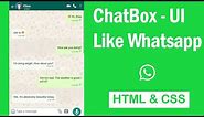 Design ChatBox Like Whatsapp - HTML & CSS
