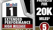 Mobil 1-123840 Extended Performance High Mileage 5W-20; 5QT, Gray