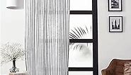 Solino Home Striped Linen Curtain – 52 x 96 Inch Lightweight Rod Pocket Curtain Black and White – 100% Pure Natural Fabric Window Panel – Handcrafted from European Flax – Capri Ticking Stripe