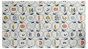 Ambesonne Scandinavian Peel & Stick Wallpaper for Home, Apples and Leaves Pattern Abstract Fruit Design Bountiful Harvest, Self-Adhesive Living Room Kitchen Accent, 13" x 36", Pale Blue Orange Green