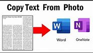 How to Copy Text from Image in OneNote | How to Extract Text From An Image | #OneNote Tutorial