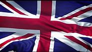 United Kingdom Flag 5 Minutes Loop - FREE 4k Stock Footage - Realistic British Flag Wave Animation