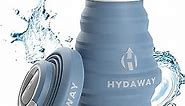 HYDAWAY Collapsible Water Bottle - 17oz I Reusable Water Bottles with Flip Top Lid for Travel, Hiking, Backpacking I Portable & Leakproof, Food-Grade Silicone, BPA Free, Collapses to 1.5”