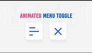 Modern Animated Menu Toggle Button using Html CSS & Javascript