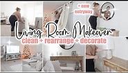 🏠 MOBILE HOME LIVING ROOM MAKEOVER // rearrange + clean + decorate