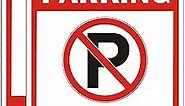 No Parking Anytime Sign, No Parking Signs, (2 Pack) 10 x 14 Inches Large Reflective Aluminum Metal Warning Signage with Symbol for Indoor Outdoor Use