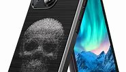 Amazon.com: Capsule Case Brushed Case Compatible with iPhone 13 Mini [Shockproof Heavy Duty Textured Layer Phone Case Black Cover] for iPhone 13 Mini 5.4-Inch (Lined Skull)