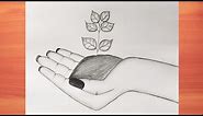 Save tree 🌲 drawing || dow to draw hand holding tree || Muskan drawing & art ||