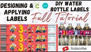 How To Make Water Bottle Labels | How To Design Water Bottle Label | Personalized Water Bottle Label