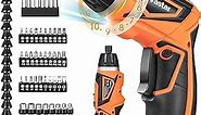Vastar 7.2V Cordless Screwdriver, Electric Power Screwdriver Set With Rechargeable Battery & Pivoting Handle, 320RPM/10+1 Torque Small Automatic Screw driver Kit with 47Pcs Bits/LED Front Light