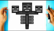 How to DRAW WITHER MINECRAFT
