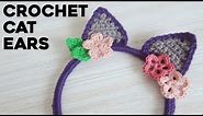 DIY CAT EARS: how to crochet easy cat headband, step by step tutorial | Crochet Lovers Tutorials