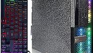 Dell PC Treasure Box RGB Desktop Computer Intel Quad Core I5 up to 3.6G, 8G RAM, 256G SSD, WiFi & Bluetooth, RGB Gaming PC Keyboard & Mouse, DVD, Windows 10 Pro (Renewed) (Diamond Black)
