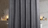 Grey Fabric Shower Curtain: Gray Linen Textured Water Repellent Washable Polyester Shower Curtains for Bathroom - Simple Elegant Neutral Classic Cloth Bath Curtain - 72x72