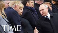 Putin Gives President Trump A Thumbs Up At The WWI Commemoration Event I Commemoration Speech | TIME