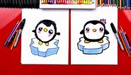 How To Draw A Cute Cartoon Penguin - Art For Kids Hub -