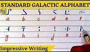 HOW TO WRITE OLD STANDARD GALACTIC ALPHABET LETTER|1990AD ALPHABETS 26 LETTERS@ImpressiveWriting