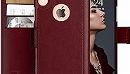 LUPA iPhone XR Case Wallet, Card Holder, for Men and Women, Faux Leather Flip Case, Folio, Burgundy