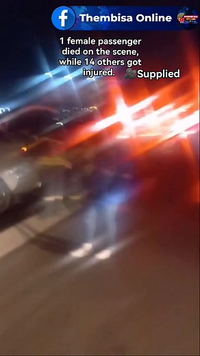 #Thembisa_Online_NEWS The accident that left one fatally wounded R562. ✍️ #Mfanelo_Uphenyibheshu_Dzanibe [HAPPENED SATURDAY] 1 female passenger died on the scene as declared by Paramedics, while 14 others were rushed to hospital following a collision, involving a Toyota HiAce and BMW at the Traffic Lights on R562 road near Mall of Thembisa on Saturday night. The taxi is believed to have been caring passengers from Waterfall. 🎥 Supplied | Thembisa Online