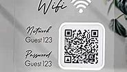 Custom Wifi Sign for Guests, Wifi Password Sign for Home, Personalized The Wifi Password Sign for Busniess, Wifi QR Code with Wooden Base, Scan for Office Business Wifi