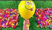 Smiley Emojis BALLOONS Blowing Up And Popping Sound | Bursting And Fun With BALLOONS