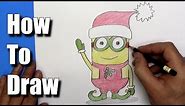 How To Draw A Christmas Minion - Step By Step