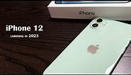 iPhone 12 Green Unboxing in 2023 | gaming + video + camera test