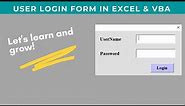 MS Excel Userform Login ID Password Creation (Step by step Guide)