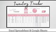 Inventory Tracker Excel Template, Inventory Tracking System, Inventory Management Excel Google Sheet