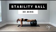 30 Min FULL BODY STABILITY BALL WORKOUT at Home