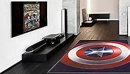 Gertmenian Kids Playroom & Game Room Carpet | Marvel Captain America Shield Childrens Rug | Kids Novelty Home Decor, Perfect Area Rug for Boys Playroom, Bedroom | 54x78 Large, Navy Blue, 31097