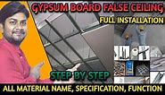 Gypsum Board False Ceiling | Full Installation | All Material Required | Specification | Functions