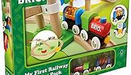 BRIO My First Railway - 33727 Beginner Pack | Engaging Wooden Toy Train Set for Toddlers Age 18 Months and Up | FSC-Certified Materials | Compatible with All My First Railway and BRIO World Toys