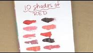 10 Shades of Red ~ How to Make Burgundy Paint, Watermelon Pink Color, Mahogany Colour, Rose Coral