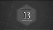 The number 13 appears black and white animation. Numbers Animation with Alpha Channel