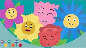 Five Little Flowers Growing in a Row | Nursery Rhyme | ItsyBitsyKids
