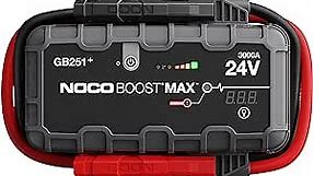 NOCO Boost Max GB251 3000 Amp 24-Volt UltraSafe Portable Lithium Jump Starter Box, Battery Booster Pack, and Commercial Jumper Cables for Gasoline and Diesel Engines Up to 32-Liters