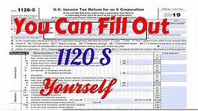 How to File Form 1120 S U.S. Income Tax Return for an S Corporation