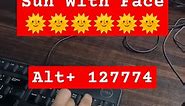 How to Create Sun With Face 🌞 🌞 🌞 Emoji With Computer shortcut key #sun #emoji #computer #shortcuts