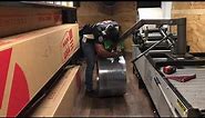 How to load a full coil on a gutter machine