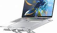 Nulaxy Adjustable Laptop Stand, Ergonomic Laptop Riser with Heat-Vent, Aluminum Laptop Stand for Desk Compatible with 10-17" Up to 22 Lbs Laptop, MacBook Air Pro, Dell XPS, HP, Silver