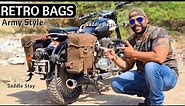 Retro Saddle Bags For Royal Enfield | Army Style Saddle Bags